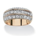 Ultimate CZ 14k Two-tone Gold Overlay Cubic Zirconia Ring
