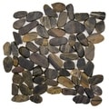 SomerTile 11.75x11.75-in Riverbed Flat Tiger Eye Natural Stone Mosaic Tile (Pack of 10)