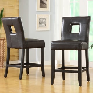 Mendoza Brown Keyhole Counter Height Stools (Set of 2)
