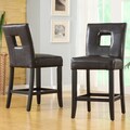 Mendoza Brown Keyhole Counter Height Stools (Set of 2)