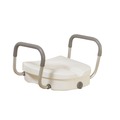 Raised Toilet Seat with Tool Free Removable Padded Arms