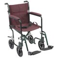 Drive Medical Flyweight 19 inch Lightweight Aluminum Transport Wheelchair