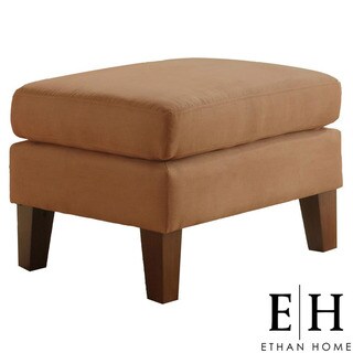 ETHAN HOME Uptown Peat Microfiber Suede Modern Ottoman