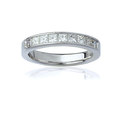 14k White Gold Women's 1ct TDW Certified Princess-Cut Diamond Channel Wedding Band