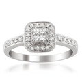 14k White Gold 1/3ct TDW Diamond Halo Composite Ring (H-I, I1-I2)