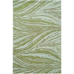 Low Price Handmade Thom Filicia Niagra Green N.Z. Wool Rug (9' x 12')