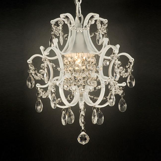 Gallery Versailles 1-light White/ Crystal Mini Chandelier - 13095761 ...