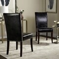 Safavieh Metro Leather Black Side Chairs (Set of 2)