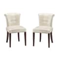 Parker Cream Leather Side Chairs (Set of 2)