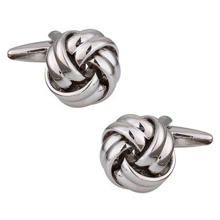 Cuff Daddy Silvertone Metal Knot Cuff Links