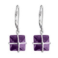 Collette Z Sterling Silver Square-cut Cubic Zirconia Dangle Earrings