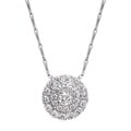 Beverly Hills Charm 14k White Gold 1/2ct TDW Diamond Cluster Halo Necklace