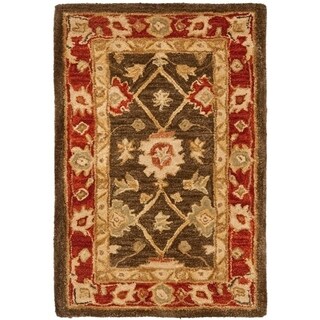 Handmade Kerman Olive/ Rust Wool Rug (2' x 3')