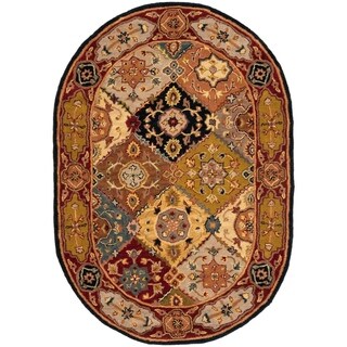 Handmade Heritage Bakhtiari Multi/ Red Wool Rug (7'6 x 9'6 Oval)