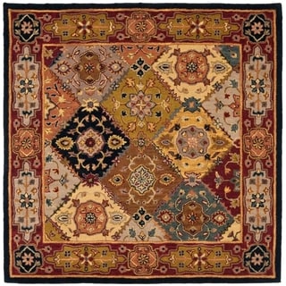 Handmade Heritage Bakhtiari Multi/ Red Wool Rug (8' Square)