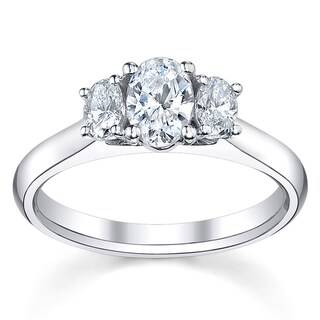 14k White Gold 3/4ct TDW Diamond 3-Stone Engagement Ring (H-I, SI1-SI2)