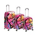 Rockland Vision Pink Heart 3-piece Hardside Spinner Luggage Set