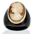 Angelina D'Andrea 10k Yellow Gold Onyx Cameo Ring