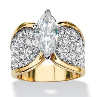 Ultimate CZ 14k Gold Overlay Cubic Zirconia Pave Ring