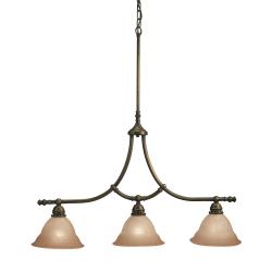 Antique Brass 3-light Island Fixture