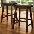 Salvador Saddle Back 24 inch Warm Cherry Brown Stool (Set of 2)
