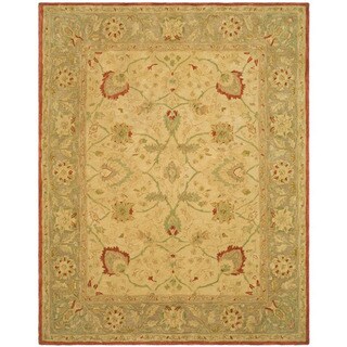 See Reviews Hand-made Oushak Ivory/ Grey Hand-spun Wool Rug (9'6 x 13'6)