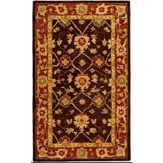 Handmade Kerman Olive/ Rust Wool Rug (3' x 5')
