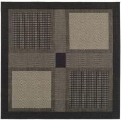 Buy Online Safavieh Indoor/ Outdoor Lakeview Black/ Sand Rug (6' 7 Square)
