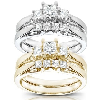 ... 14k Gold 12 ct TDW Princess Diamond Bridal Ring Set (HI, I1-I2 ... 14k Gold 12 ct TDW Princess Diamond Bridal Ring Set (HI, I1-I2