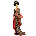 Resin 14-inch Pastel Sash Geisha Figurine (China)
