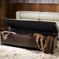 Christopher Knight Home Brown Bonded Leather Storage Ottoman Bench