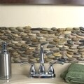 SomerTile 4x12-in Riverbed Horizon Multi Natural Stone Mosaic Tile (Pack of 12)