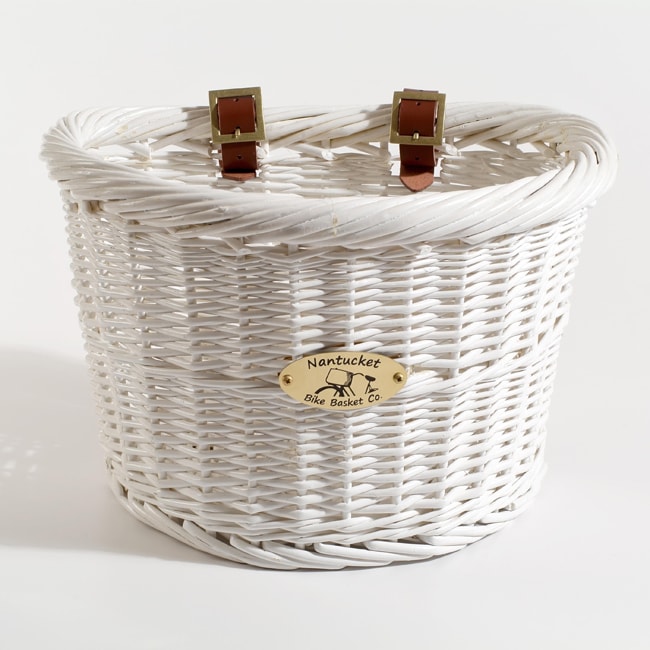 Nantucket Co. Cruiser Collection White Bicycle Basket - 13123571