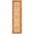 Handmade Mashad Ivory/ Red Wool Runner (2'3 x 8')