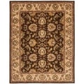 Handmade Heritage Treasure Brown/ Ivory Wool Rug (7'6 x 9'6)