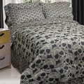 Street Revival Flower Skull 6-Piece Twin-size Bed in a Bag with Sheet Set