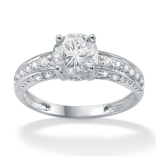 PalmBeach CZ 10k White Gold Round Cubic Zirconia Ring Classic CZ Today ... PalmBeach CZ 10k White Gold Round Cubic Zirconia Ring Classic CZ Today ...