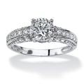 Ultimate CZ 10k White Gold Round Cubic Zirconia Ring