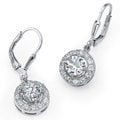 Ultimate CZ Sterling Silver Cubic Zirconia Medallion Dangle Earrings