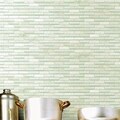 SomerTile 12x12-in Reflections Subway 5/8x2-in Ming Glass/Stone Mosaic Tile (Pack of 10)