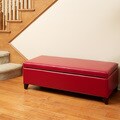 Christopher Knight Home York Red Bonded Leather Storage Ottoman