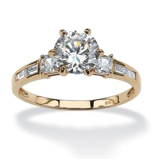 Ultimate CZ 10k Yellow Gold Clear Cubic Zirconia Ring