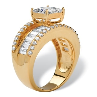 Ultimate CZ 18k Gold over Sterling Silver Cubic Zirconia Ring