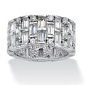Ultimate CZ Gold over Silver Cubic Zirconia Eternity Ring