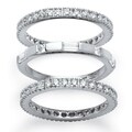 Ultimate CZ Gold over Silver Stackable Cubic Zirconia 3-piece Eternity Ring Set