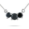 14k White Gold 1/4 to 1ct TDW Diamond 3-stone Necklace