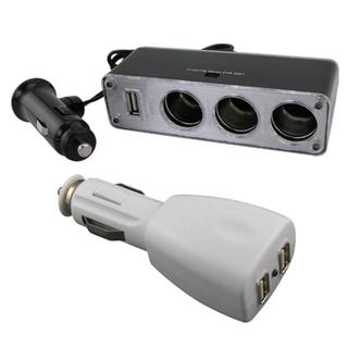 3-way Car Lighter Splitter and 2-port USB Car Charger