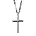 PalmBeach Cross Pendant in Sterling Silver with Stainless Steel Chain 24