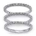 Isabella Collection Gold over Silver Diamond Accent 3-piece Eternity-style Ring Set