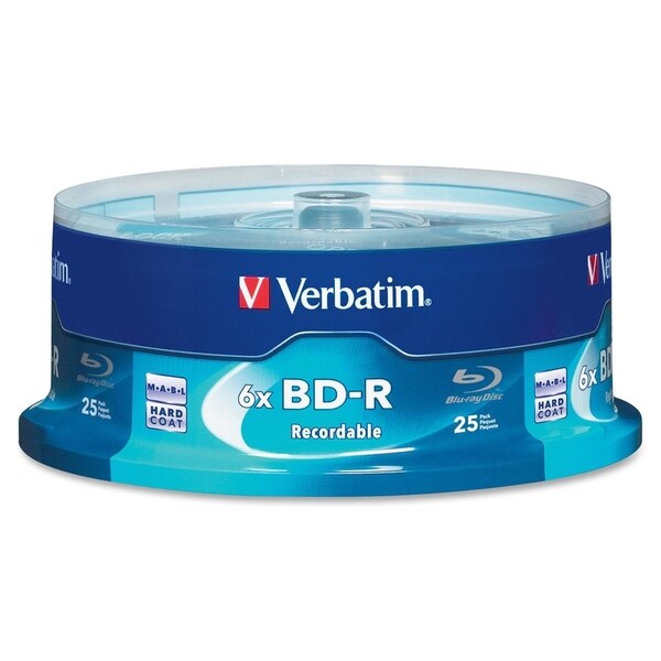 Verbatim BD-R 25GB 6X with Branded Surface - 25pk Spindle Box - TAA C